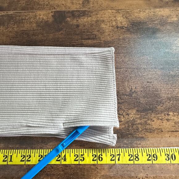 Uniqlo Ribbed Knit Leggings XL Beige Cotton Stretch Loungewear Normcore Cozy EUC - Picture 5 of 9